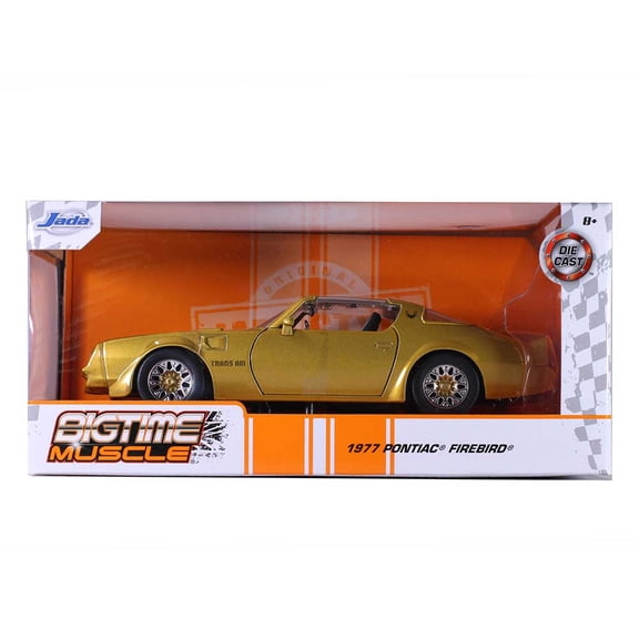Jada 32302 1977 Pontiac Firebird Trans AM T & A Gold with Hood Bird Bigtime Muscle 1 by 24 Diecast Model Car(Selections May Vary)