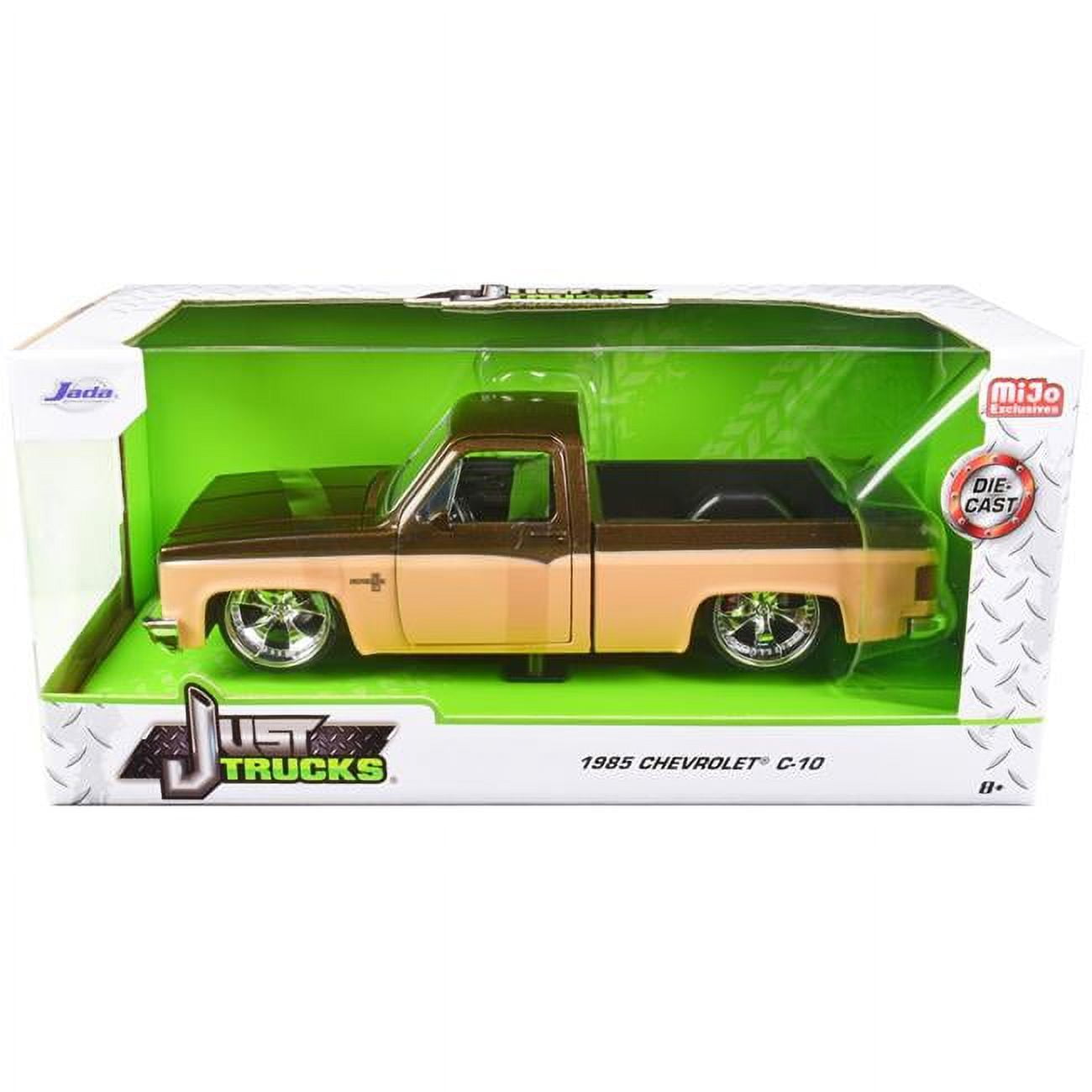 Jada Diecast Chevy C10 Pickup Truck 1985, Brown Metallic & Cream