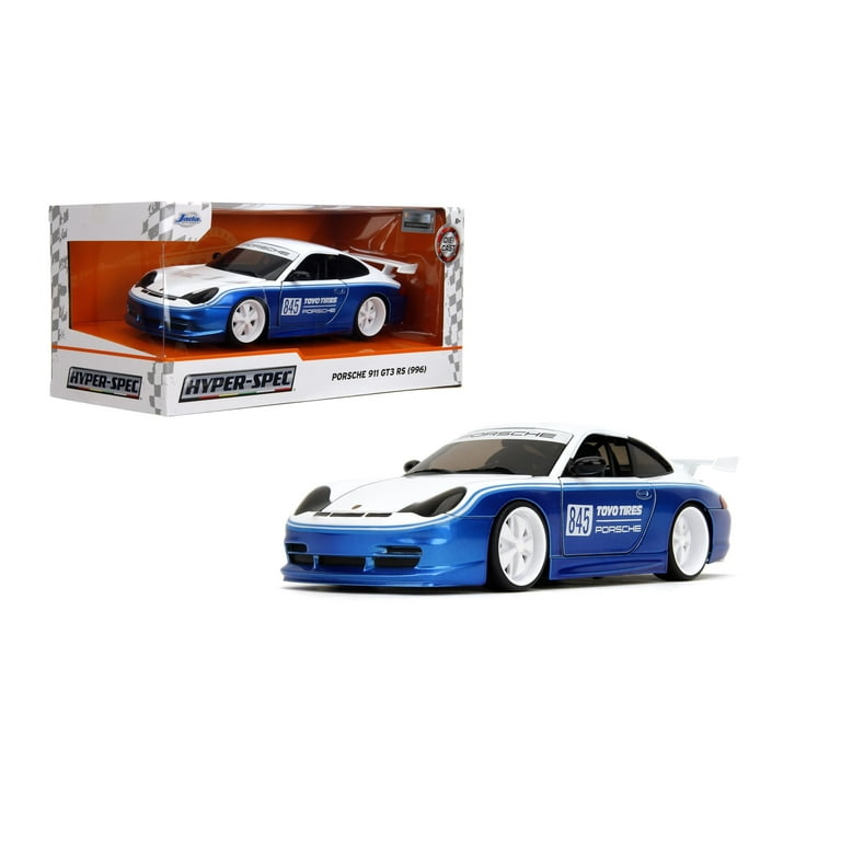 Porsche 911 GT3 RS (996) #845 White and Blue Metallic 