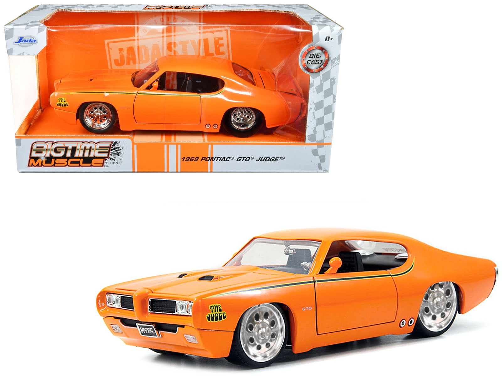 Jada 90344or 1969 Pontiac GTO Judge Pro Stock Orange 1-24 Diecast Car Model(Selections May Vary)