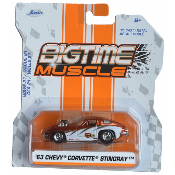 Jada Bigtime Muscle '63 Chevy Corvette Stingray Wave 21 [orange/white]