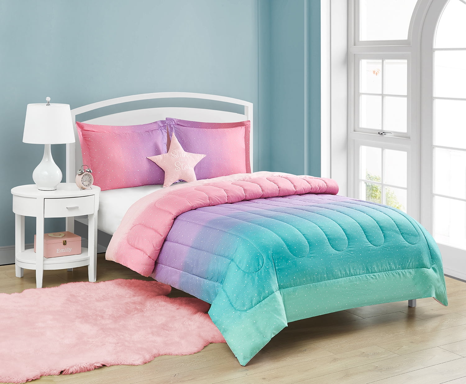 Jada Celestial Ombre Pink 4-Piece Microfiber Comforter Set - Full
