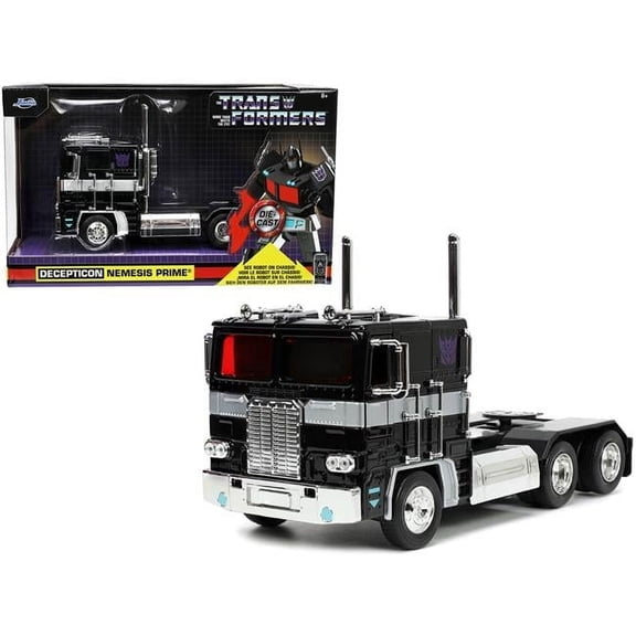 Jada  Decepticon Nemesis Prime with Robot on Chassis Transformers TV Series Hollywood Rides Series 1 by 24 Scale Diecast Model Car