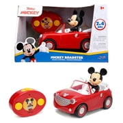 Jada Disney Junior Mickey Mouse Roadster RC Radio Control Car 1:24 Scale, Fun Toy for Kids Ages 4+