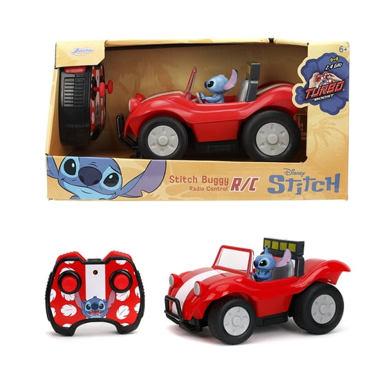 Jada Disney Stitch Buggy 1:24 Scale RC Car, Radio Control with Turbo ...