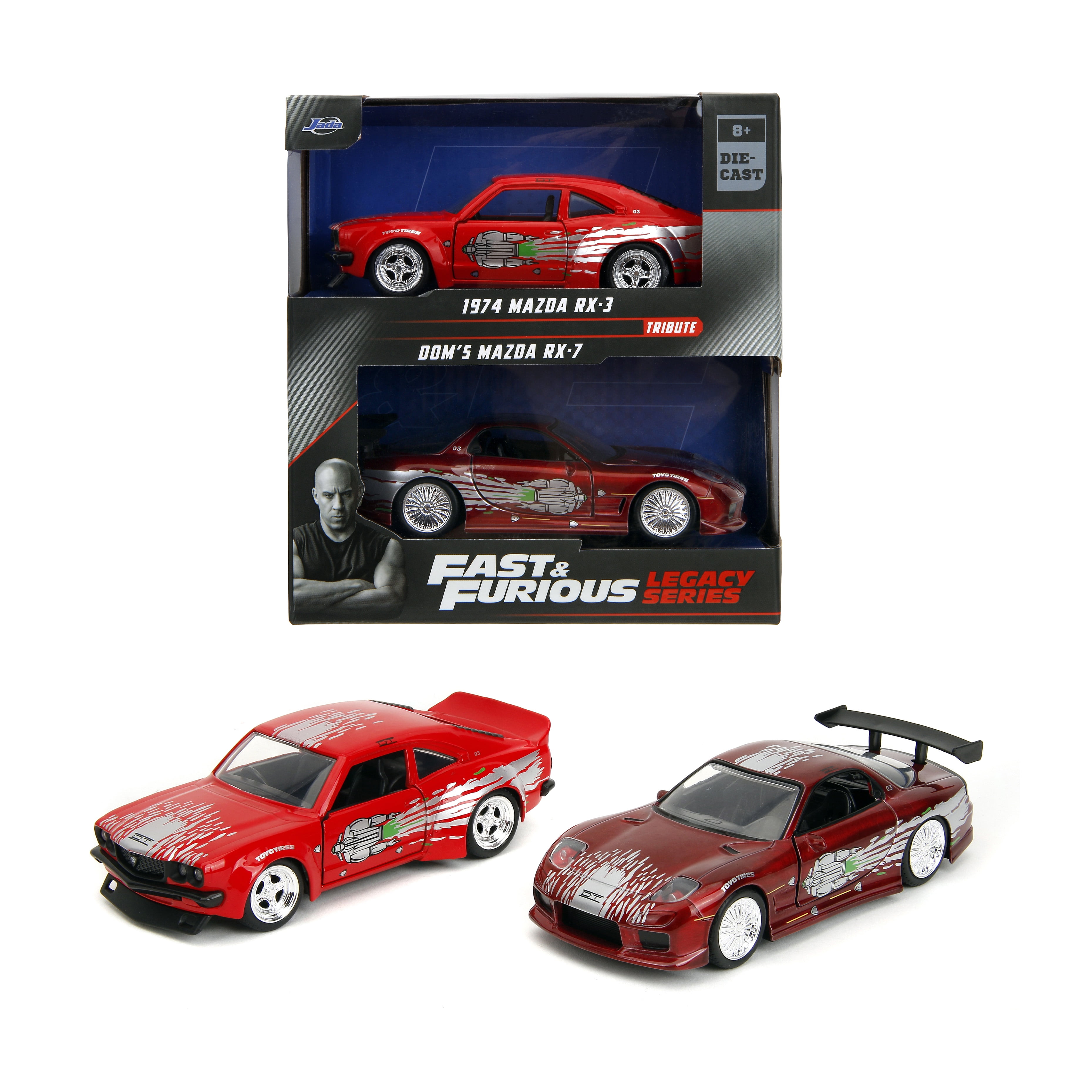 Jada Fast & Furious Legacy Twin pack 1974 Mazda RX-3 & 1993 Mazda