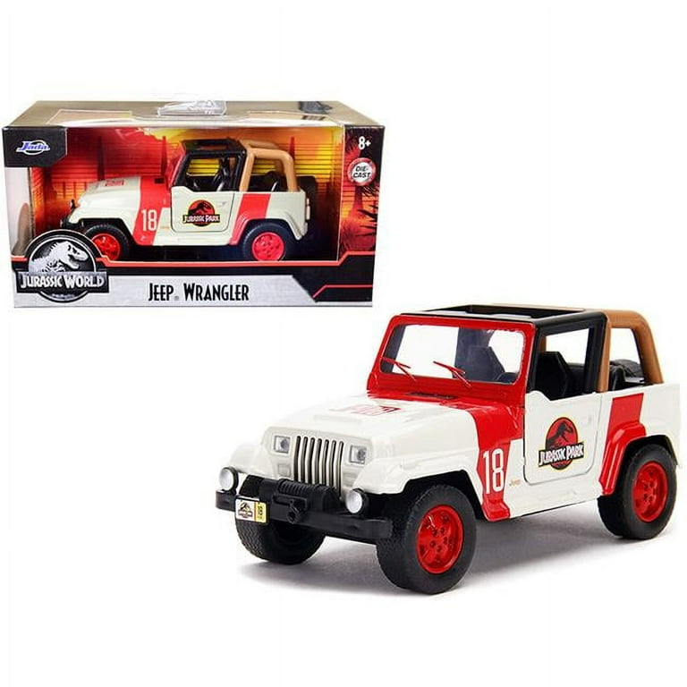 Jada Toys: Jurassic Park No.18 Jeep Wrangler | Red & Beige