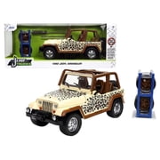 1992 Wrangler Tan and Brown with Graphics and Extra Wheels Just Trucks Series 1/24 Diecast Model Car by Jada 32426