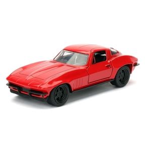 Jada Toys Fast & Furious 1:32 1966 Chevy Corvette Die-Cast Model Car, Detailed Exterior, Authentic Movie Replica, Collectible Toy Ages 8+, Red