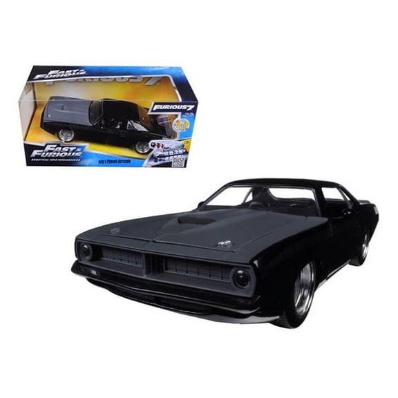 Jada Lettys Plymouth Barracuda Matt Black Fast & Furious 7 Movie 1-24 Diecast Model Car