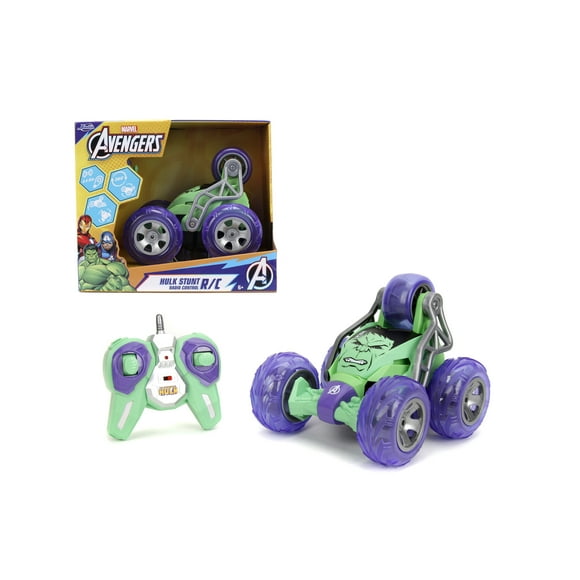 Jada Marvel Hulk Stunt RC Car with 5-Wheel Drift and Turbo USB
