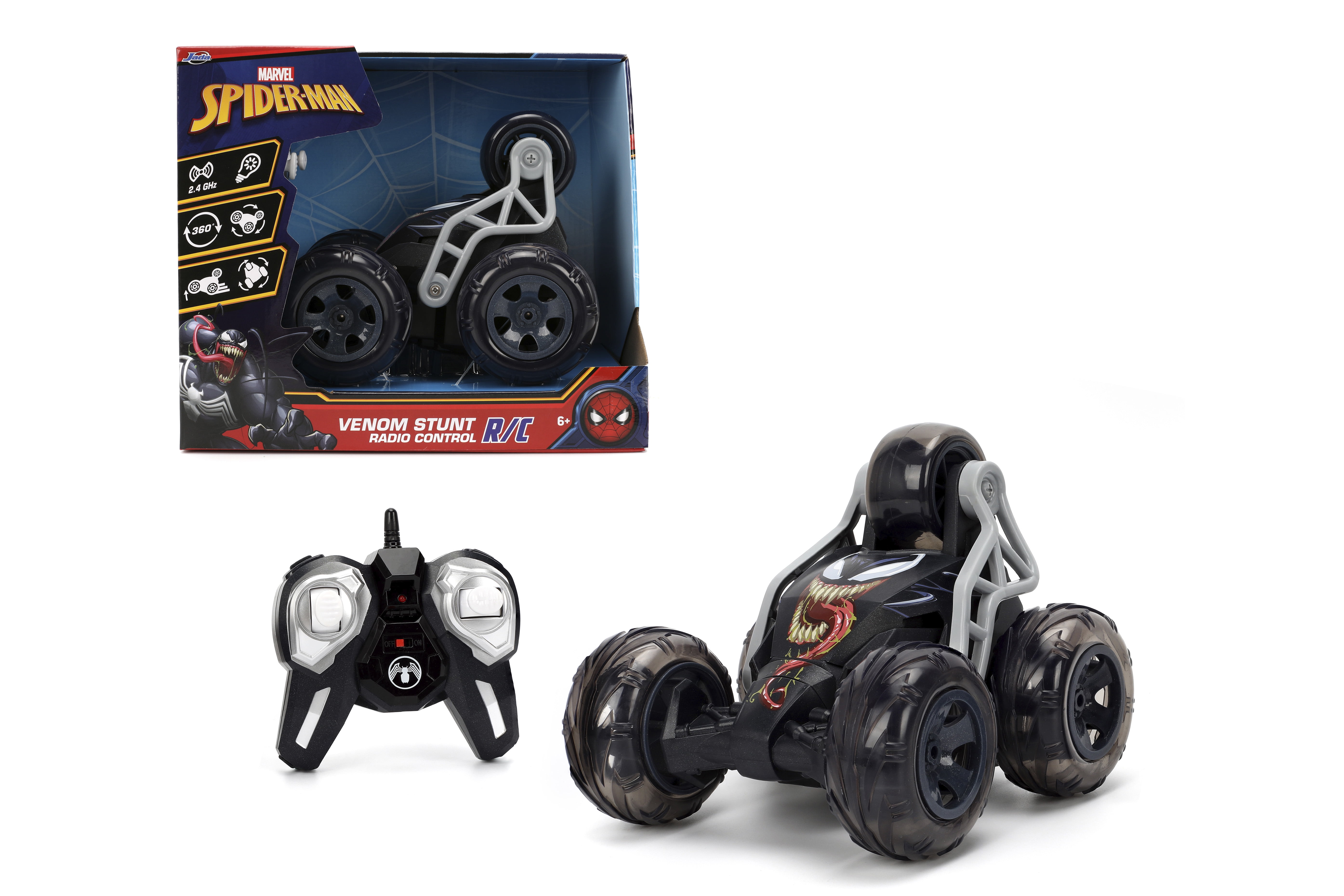 Jada Marvel Venom RC Car 5-Wheel Stunt Car with Standing Drift