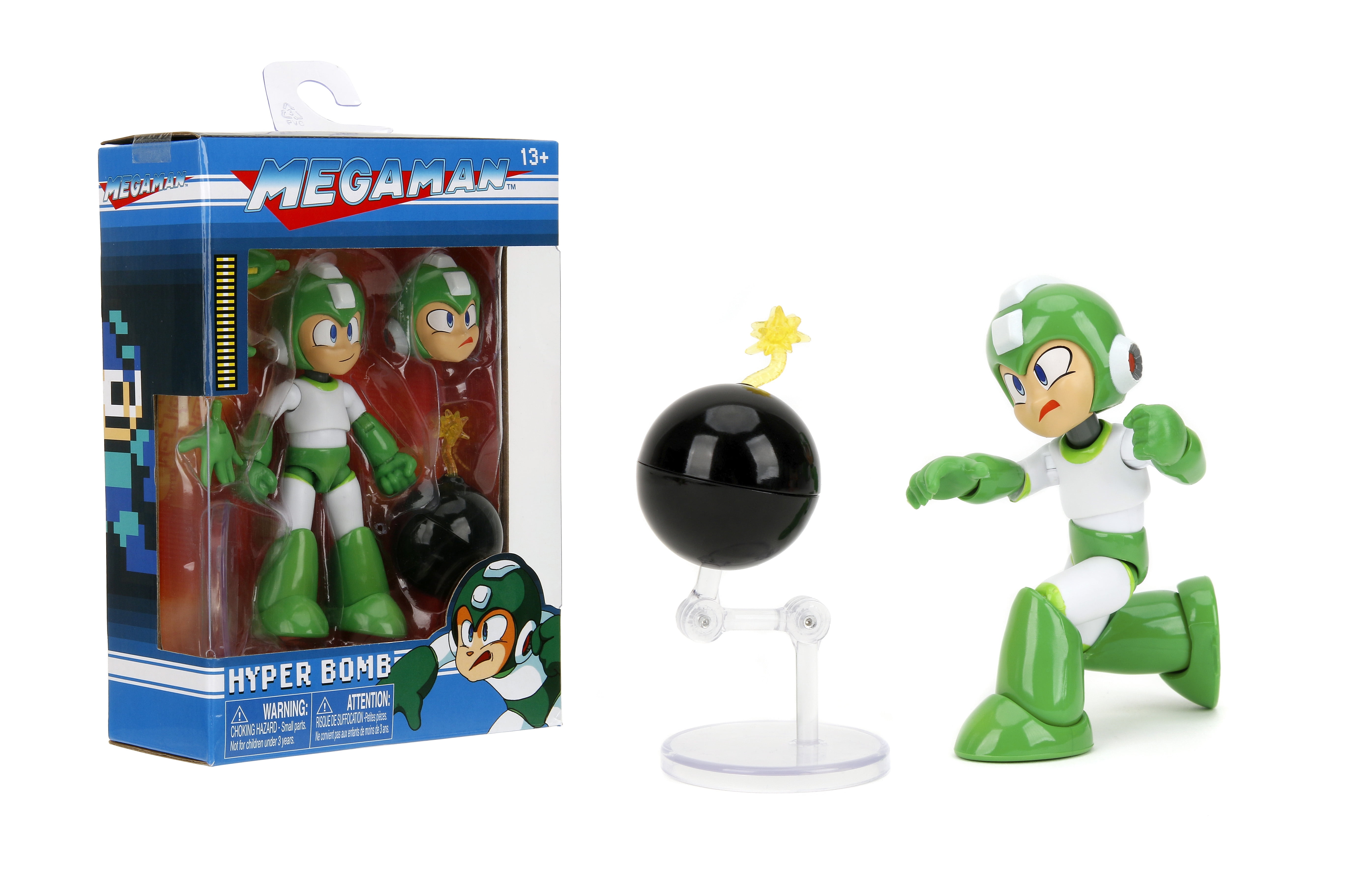 Jada Mega Man Hyper Bomb 1:12 Scale Action Figure, Wave 2 15+ Points of Articulation, Alternate Hands & Head, Bomb Accessory