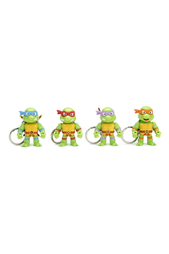 Metalfigs- Teenage Mutant Ninja Turtles 2.5" Die-Cast Figures 4-Pack - Collectible Figures with Keychain - Gift for Kids and Adults