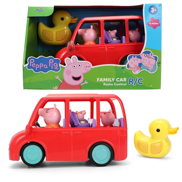 Jada Peppa Pig Family Car R/C – Easy-to-Use Remote Control, 3 Non-Removable Figures – Ages 3+