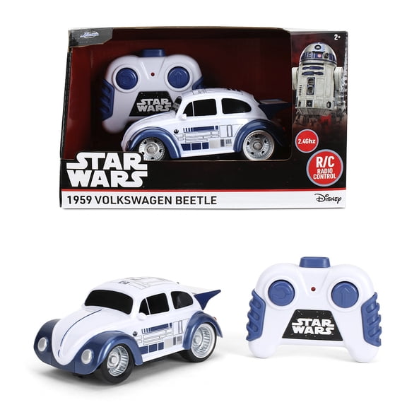 Star Wars R2-D2 Volkswagen Beetle RC Car 1:32 Scale Simple Function Remote Control Toy by Jada Toys