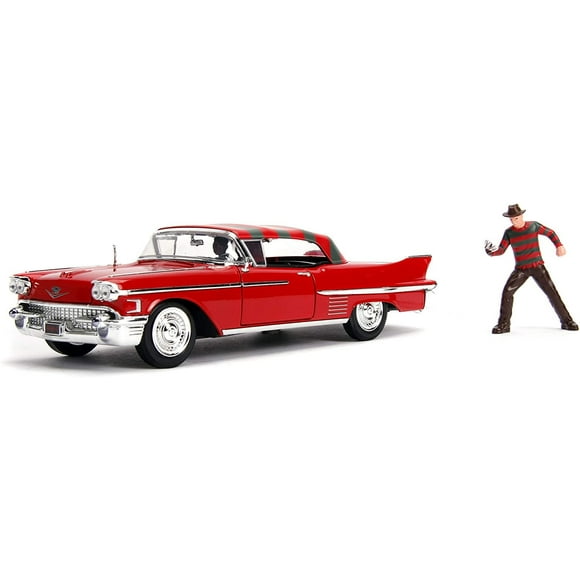 Jada Toys 1:24 Nightmare - '57 Cadillac W/Figure, Red, Standard, 26066