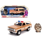 Hopper\s Chevrolet Blazer with Police Badge \Hawkins Police Dept.\ \"Stranger Things\" 2016 TV Series 1 24 Diecast Model Car by Jada"""