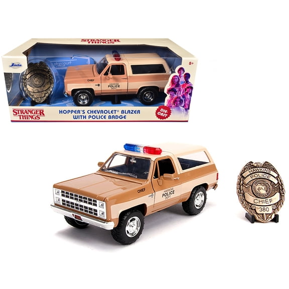 Hopper's Chevrolet Blazer with Police Badge Hawkins Police Dept. "Stranger Things" (2016) TV Series 1 24 Diecast Model Car by Jada"""
