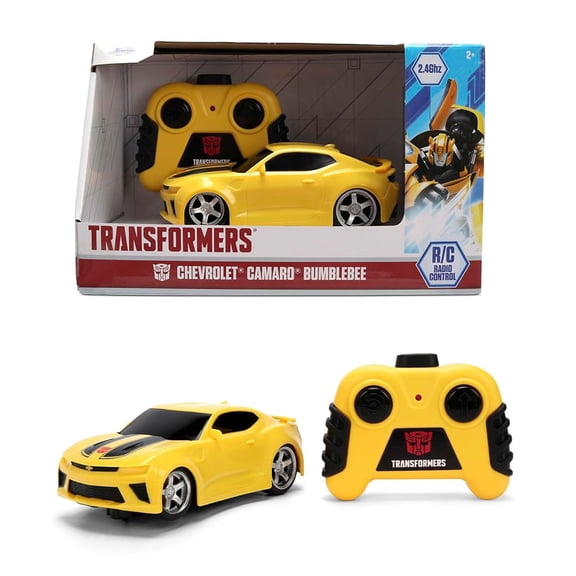 Jada Toys 1:32 RC Transformers Bumblebee Camaro Simple Function Remote Control Car for Kids with 5.5" Body and Autobot Styling No Figure Included
