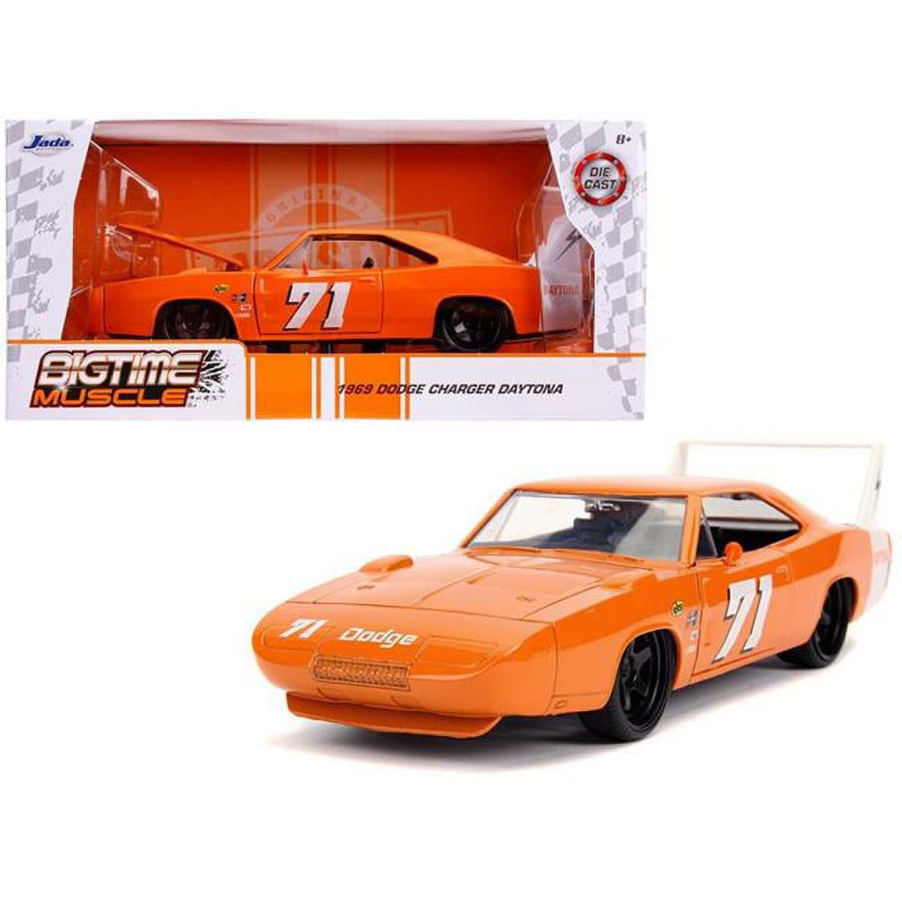 Jada Toys 31453 1969 No.71 Dodge Charger Daytona Bigtime Muscle 1:24 Diecast Model Car Play Vehicle(Selections May Vary)