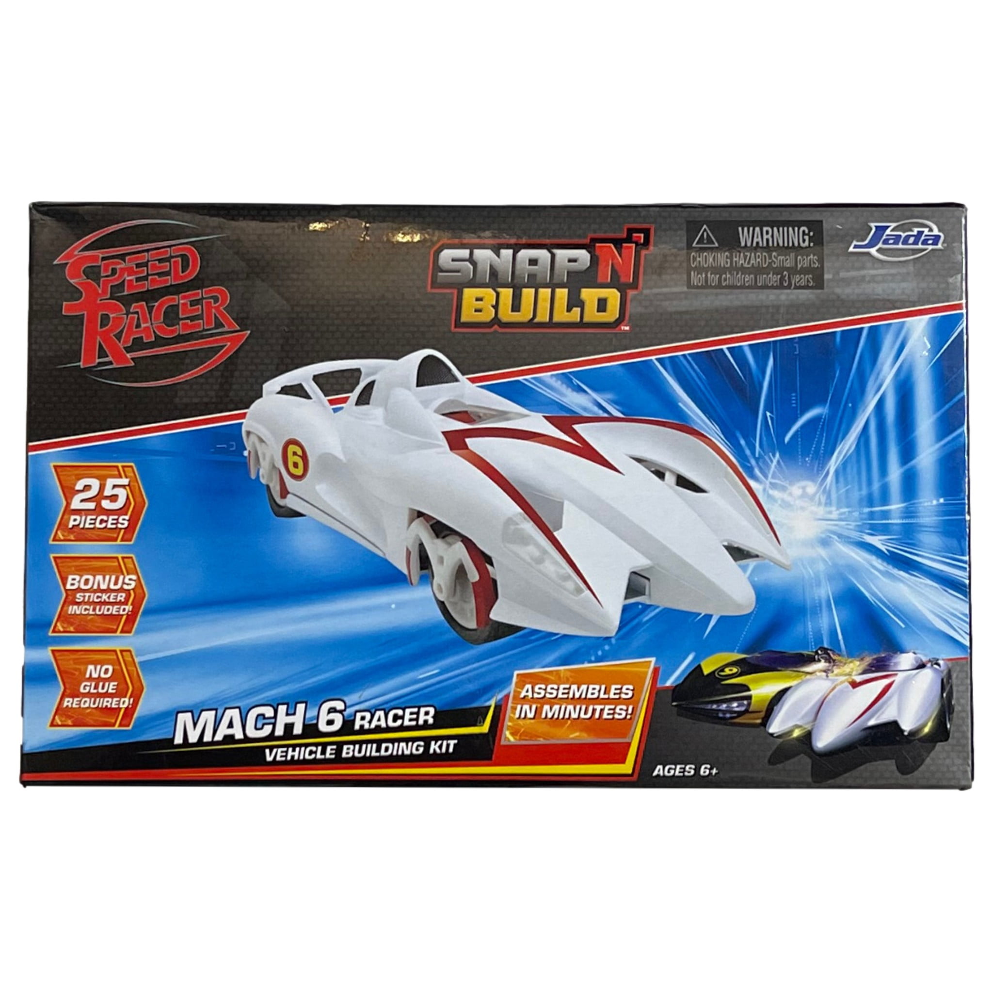 Jada Toys 8" Speed Racer Mach 6 Vehicle Snap and Build Model Car Kit