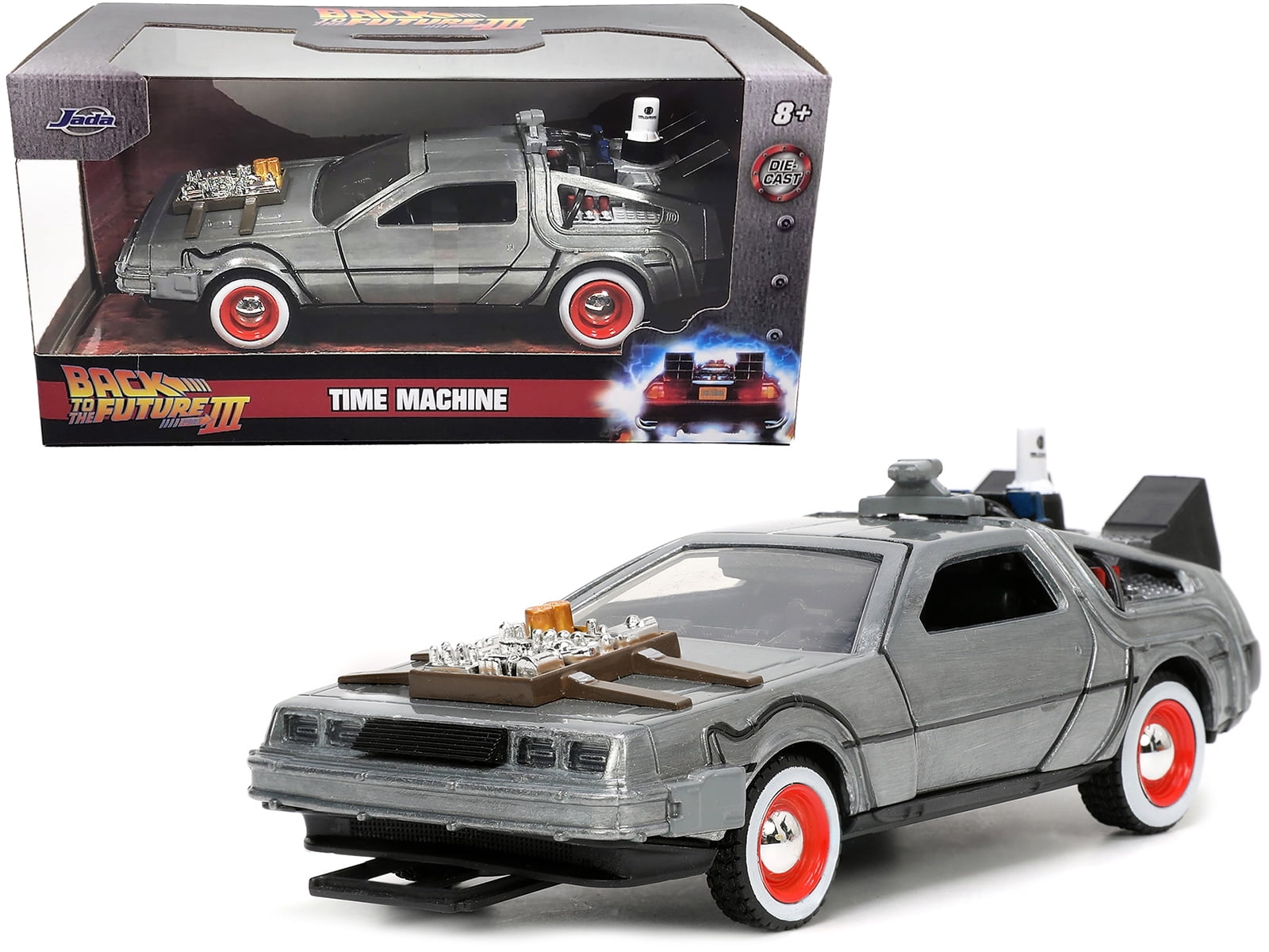 Jada Toys, DeLorean DMC Time Machine Model, 1/32 Brushed Metal