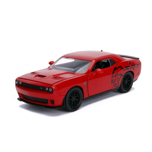 Jada Toys Big Time Muscle 1:24 Scale 2015 Dodge Challenger SRT Hellcat Die Cast Vehicle in Red(Selections May Vary)