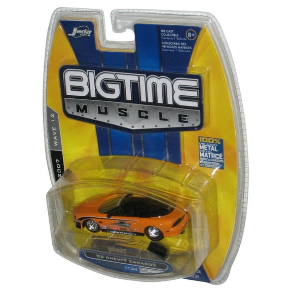 Jada Toys Bigtime Muscle (2007) Orange '02 Chevy Camaro Toy Car #134