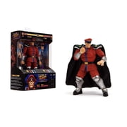 Jada Toys Street Fighter II M. Bison Action Figure   6" Tall, Interchangeable Heads, Hands, Purple Fire Accessory