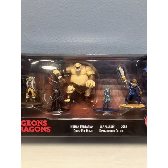 Jada Toys Dungeons And Dragons Ogre Elf Cleric Barbarian Diecast Figure Set NEW