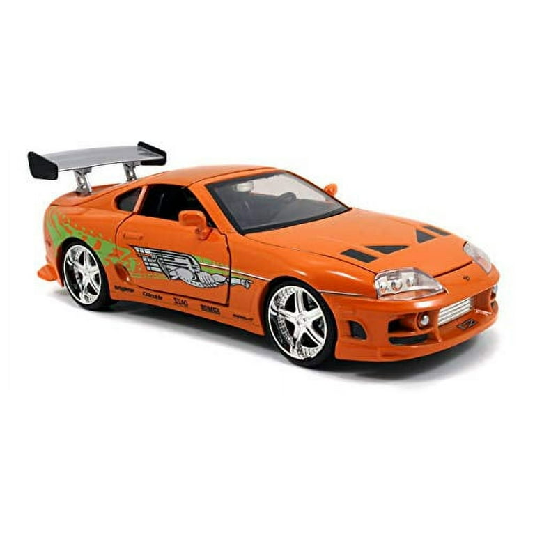 Jada Toys Fast & Furious Movie 1 Brian's Toyota Supra diecast collectible  toy vehicle car, orange with decals, 1:24 scale 