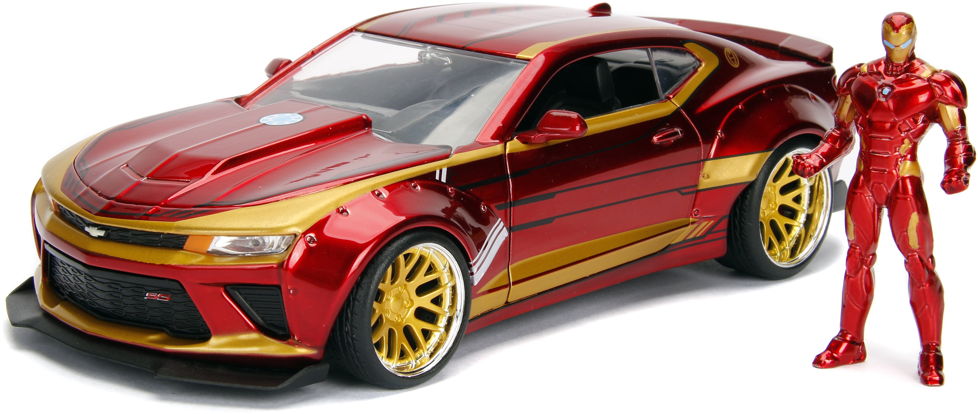 Marvel Iron Man & 2016 Chevy Camaro Die-cast Car, 1:24 Scale Vehicle &2.75 Collectible Metal Figurine  [COLLECTABLES] Collectible
