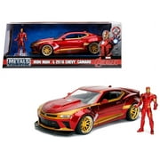 Jada Toys Hollywood Rides 124 Scale 2016 Chevrolet Camaro with Iron Man Diecast Figure Marvel Series