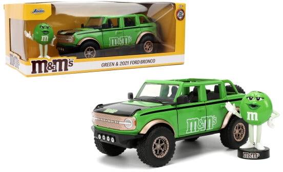 Jada Toys - Hollywood Rides - M&M'S 2021 Ford Bronco with Green M&M'S Metal Figure