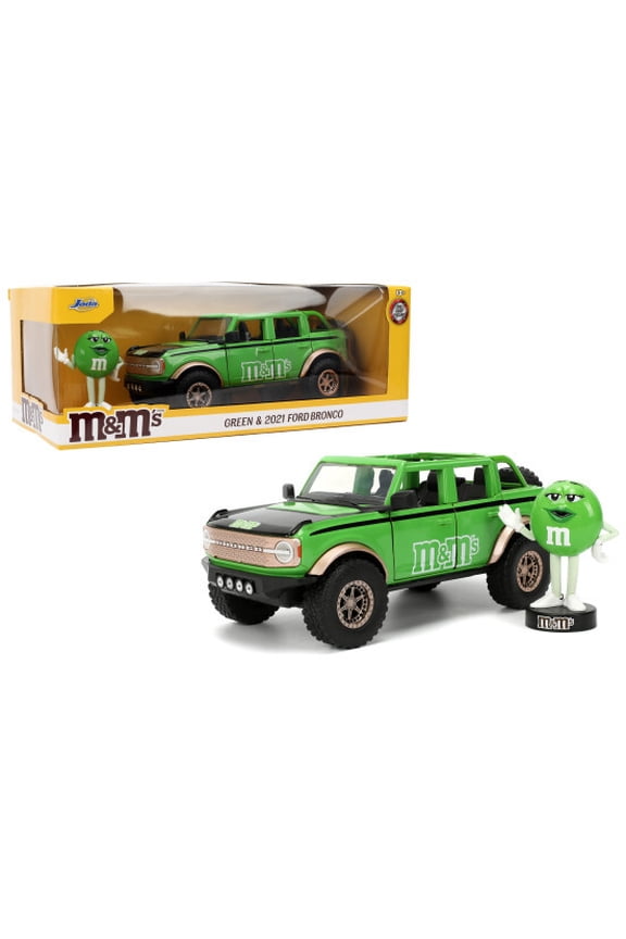 - Hollywood Rides - M&M'S 2021 Ford Bronco with Green M&M'S Metal Figure