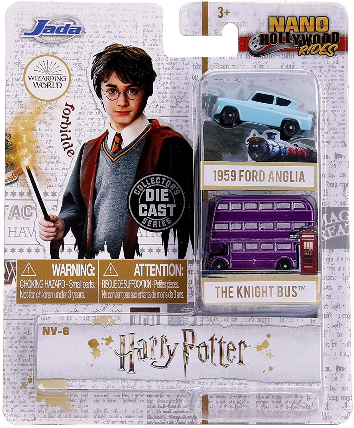 Jada Toys Nano Hollywood Rides Harry Potter 1959 Ford Anglia & Knight Bus 2-Pack Die-Cast Collectible Vehicles 31719