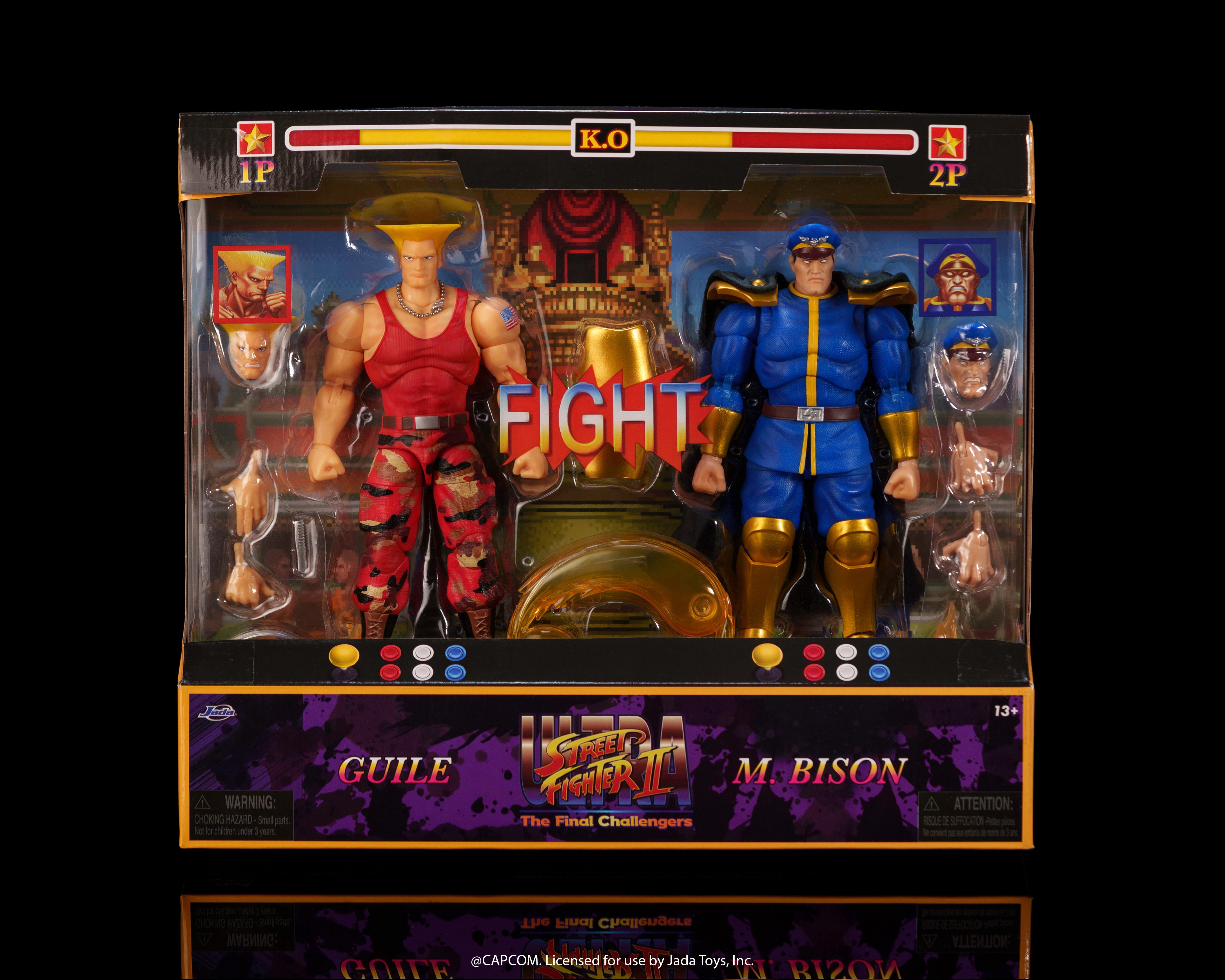 jada toys ストリートファイターセット2 Jada Toys Street Fighter II Guile vs M. Bison 2-Pack Action Figure