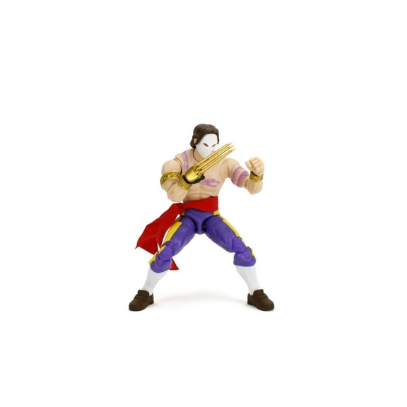 Jada Toys Street Fighter II Vega (Wave 4) Action Figure 6", Interchangeable Heads, Hands & Claw Accessories