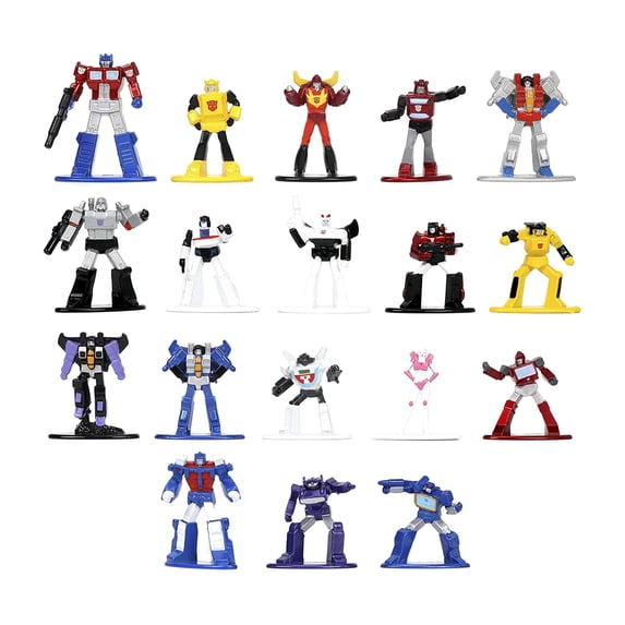 Jada Toys Transformers 18-Pack 1.65" Die-cast Figures, Toys for Kids and Adults, JNF33452
