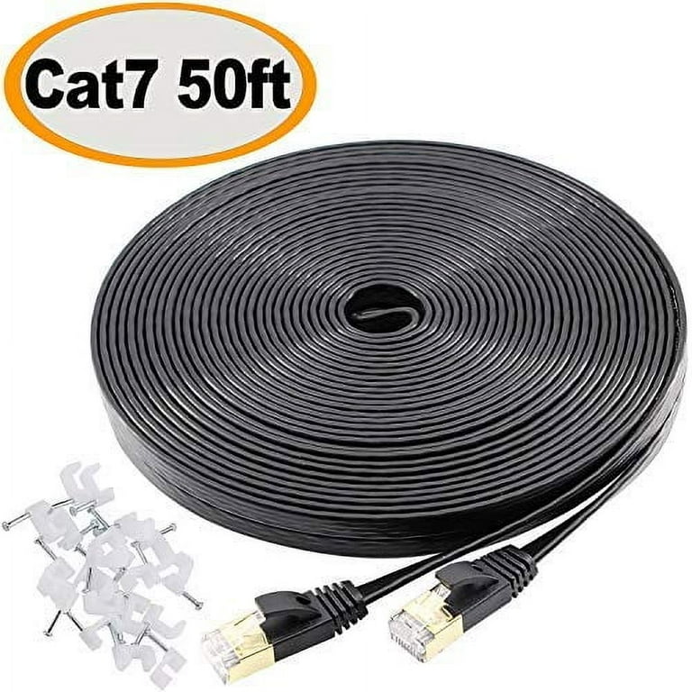 Jadaol Cat 7 Ethernet Cable 50 ft Shielded, Internet Lan Computer