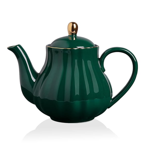 Jade 40 Ounce Ceramic Tea Pot with Removable Stainless Steel Infuser