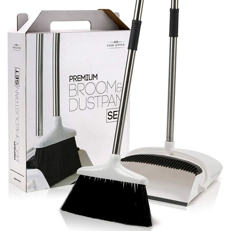 Global Industrial™ Upright Dust Pan & Lobby Broom Combo Kit