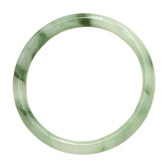 Jade Bangle 48–72mm | YingMart Natural-Colour Jade White Green Gift for Her Sister Mens Mom (60mmup(inbox))