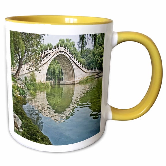 3drose, Jade Belt Bridge, 15oz Two-tone Yellow Mug