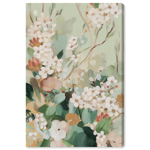 Jade Blossom I Canvas Print Floral Art Prints by Art Remedy, Gallery Wrapped, 30 x 45