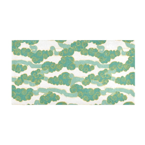 Jade Cloud Pattern Bath Mat 39x20 Inch Soft Absorbent Non-Slip Plush Bathroom Rug for Floor
