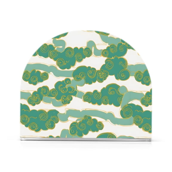 Jade Cloud Pattern Napkin Holder Acrylic Napkin Dispenser Clear Modern Tabletop for Kitchen Counter
