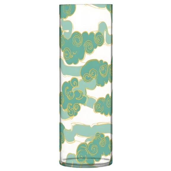 Jade Cloud Pattern Vase Flower Vase Clear Unbreakable Plastic Tall Decorative 11.8in