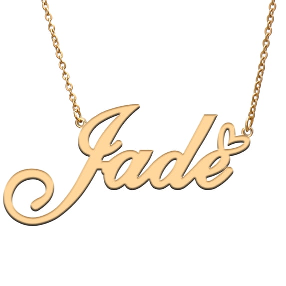 Jade Custom Name Necklace Customized Personalized Plated Name Necklace for Mother Daughter Friendship Women Valentine's Day Christmas Birthday New Year Gold